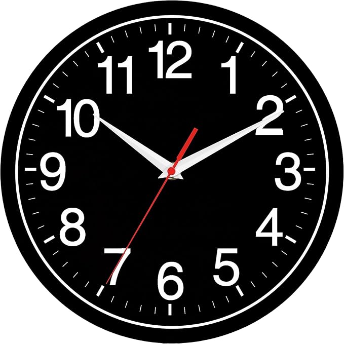Rohioue Wall Clock Modern 8 Inch Battery Operated Silent Non Ticking Small by RohioueWallClock