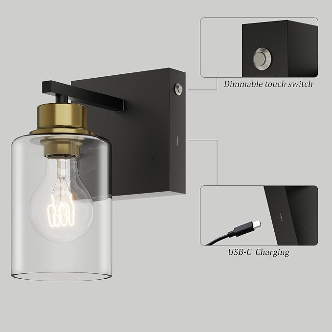 Battery Operated Wall Sconce Set of 2, Easy Install Dimmable Wireless Wall Lamps - Image 4