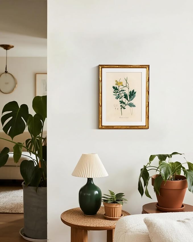 InSimSea Gold Bamboo Framed Canvas Wall Art, Kitchen Herbs Botanical Paintings - Image 4