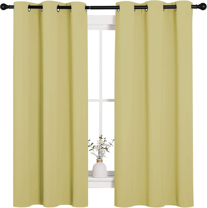 NICETOWN Paler Yellow Blackout Curtains - Image 2