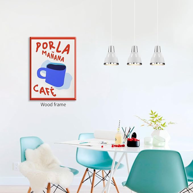 Framed Wall Art Posters Kitchen Por La Mañana Cafe Print Vintage Coffee Artwork - Image 4