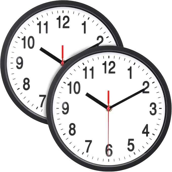 Foraineam 2-Pack Silent Non Ticking Wall Clock by Foraineam
