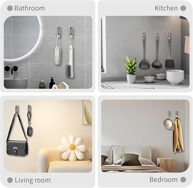 4PCS Foldable Wall Hooks, Flip Down Design - Image 6