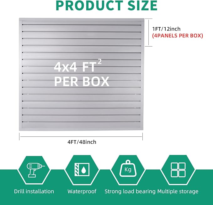 FRAYSCENT Slat Wall Paneling Garage Slat Wall Storage Systems Slatwall Panels - Image 4