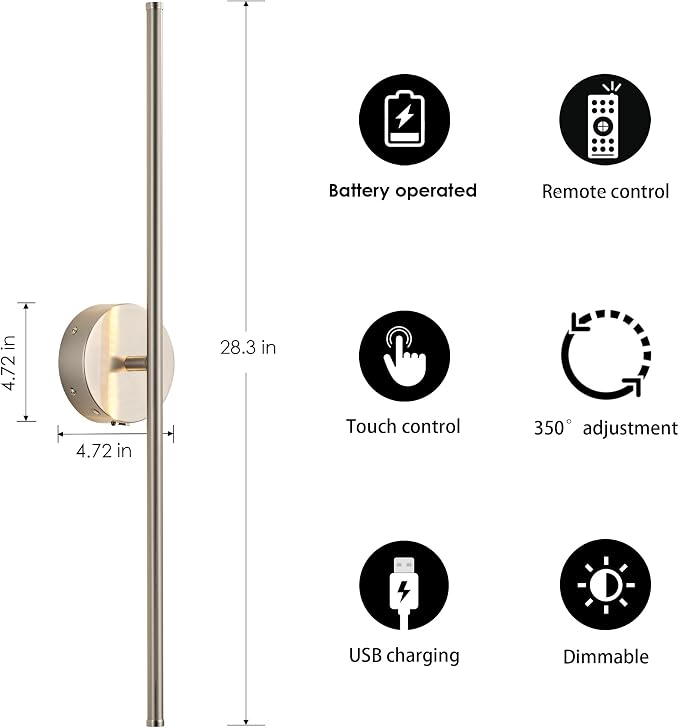 KARTOOSH Battery Operated Wall Sconces - Image 5