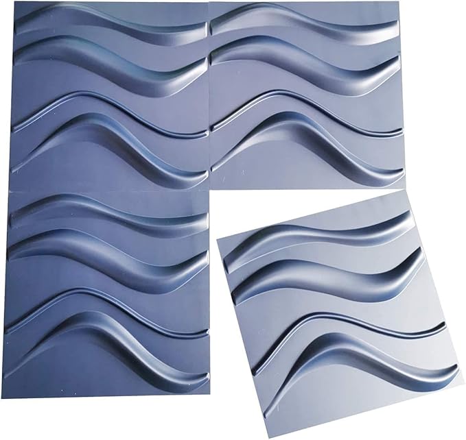 Art3d Navy Blue 3D Wall Panel PVC Slim Wave Covers 32 Sqft, - Image 7