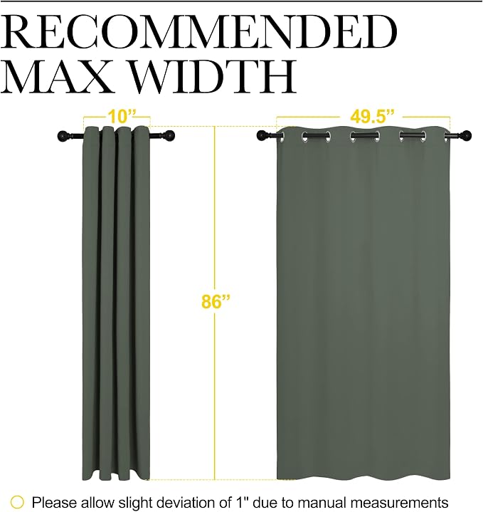 NICETOWN Dark Mallard Blackout Curtains Grommet - Image 7