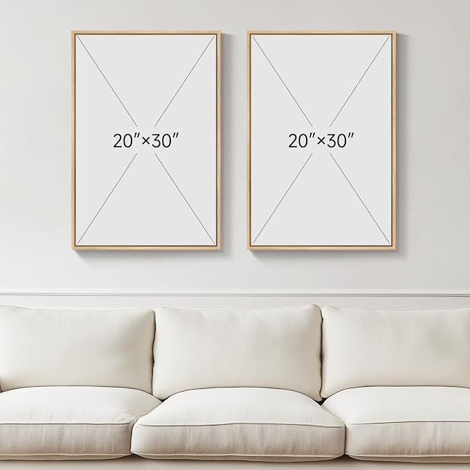 Framed Neutral Boho Wall Art for Bedroom, Mid Century Modern Minimalist Artwork - Image 3