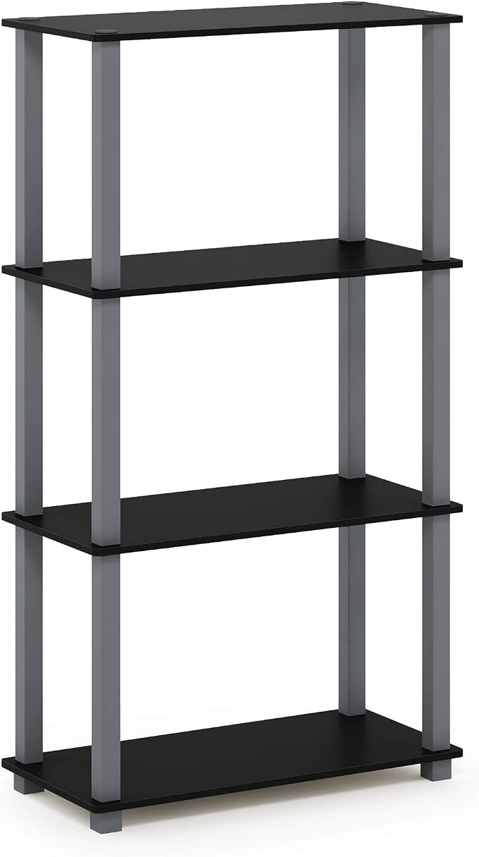 Furinno TURN-S-TUBE Storage Shelves, 4-Tier Book Shelf, Corner Shelf, Toolless - Image 4