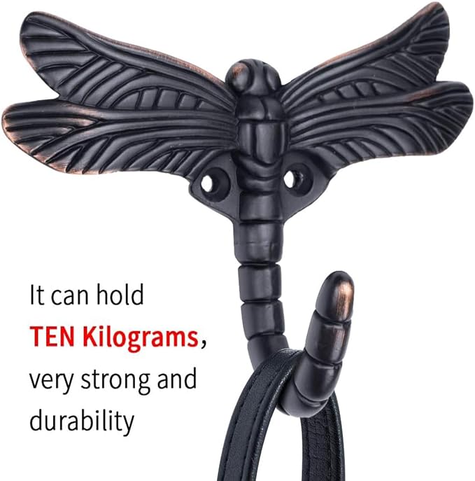 Dragonfly Hooks Wall Hooks for Hanging, Oil Rubbed Bronze Coat Hooks Wall - Image 4