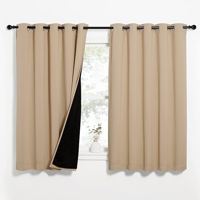 NICETOWN Bedroom Full Blackout Curtain Panels, Super Thick Insulated Window by NICETOWN