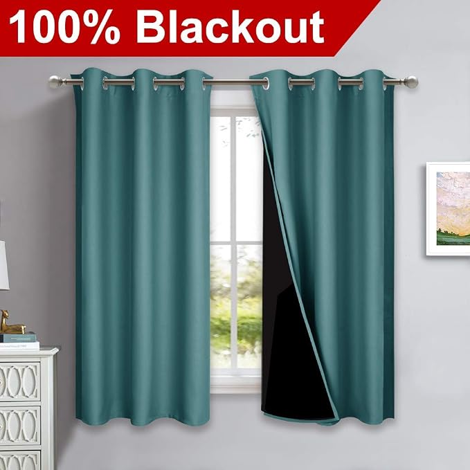 NICETOWN 100% Blackout Short Curtains - Image 2