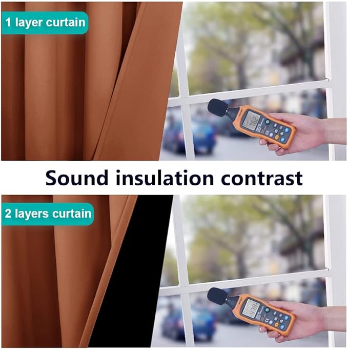 NICETOWN 100% Blackout Blinds, Burnt Orange, Laundry Room Decor Window - Image 4