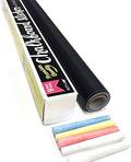 Extra Large Chalkboard Peel and Stick Paper 9 Feet roll + Color Chalk Included by SimpleShapes