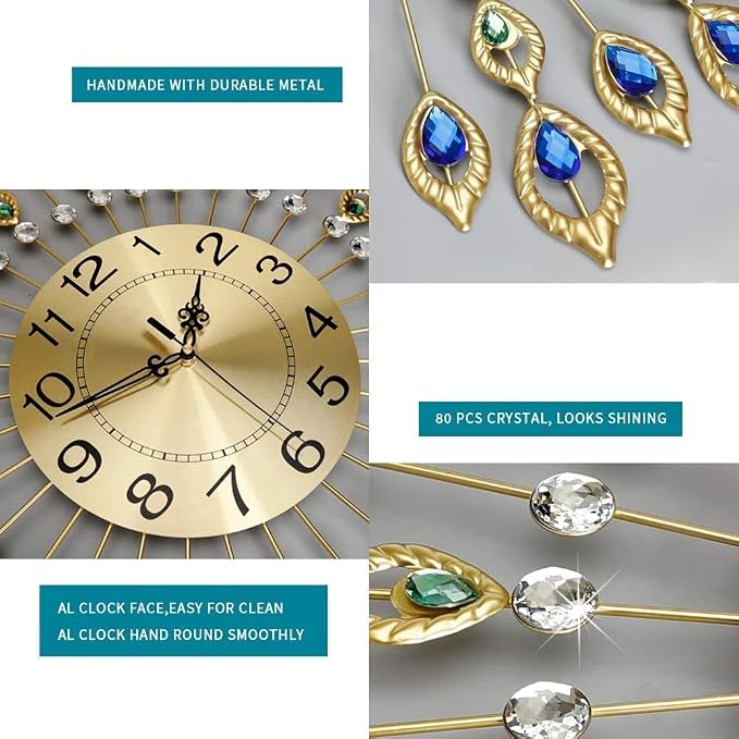 26.4 Inch Gold Large Wall Clock - Image 5
