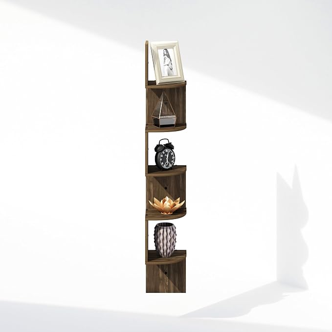 Furinno Rossi 5-Tier Floating Corner Shelf - Image 4