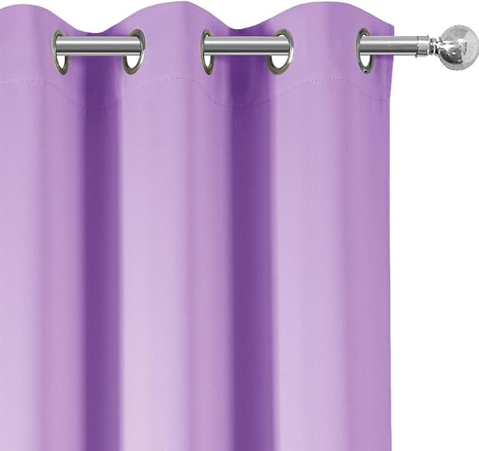 LEMOMO Blackout Curtains 52 x 90 Inch Long Lavender Curtains Set of 2 Panels - Image 6