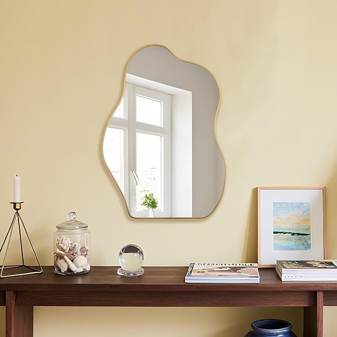 BOMINICA Irregular Wall Mirror Asymmetrical Mirror, Decorative Wall Mirror - Image 3