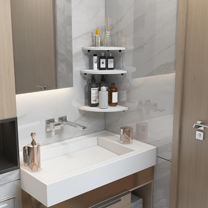 HORLIMER Floating Corner Shelf Wall Mount, Living Room - Image 6