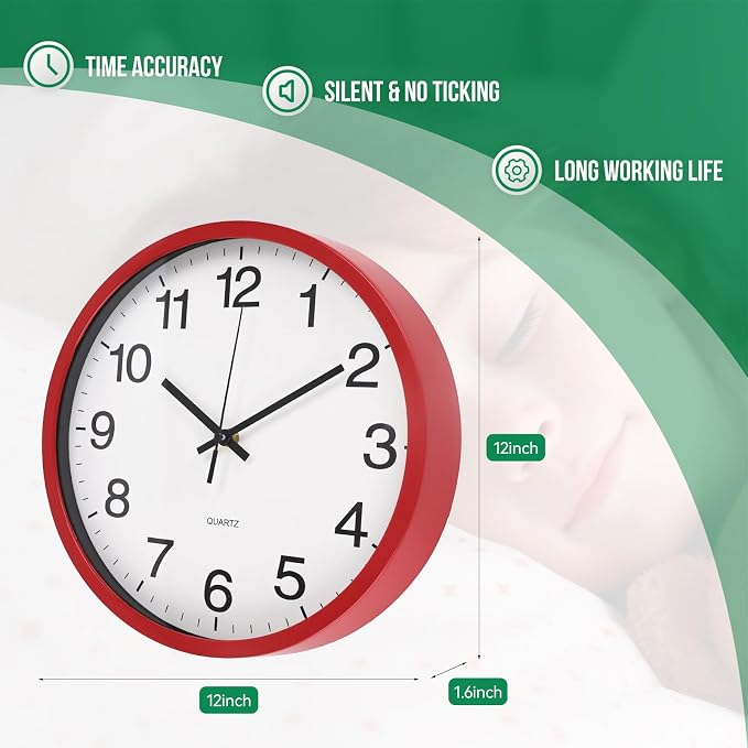 Wall Clock Non-Ticking Silent Quartz Movement Decor Clock Modern Simple Style - Image 3