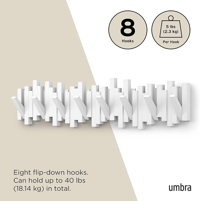 Umbra Sticks Wall-Mounted Coat Rack Rail Hook - Image 5