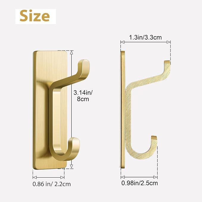Self Adhesive Wall Hooks for Hanging: Extra Strong 13 LB, Hook for Coat - Image 3