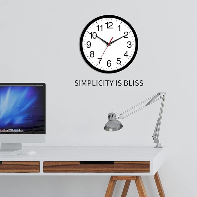 Rohioue 14 Inch Wall Clock Modern Battery Operated Silent Non Ticking Large - Image 7