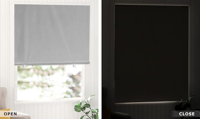 LazBlinds 100% Blackout Roller Shades, No Tools No Drill Cordless Blinds - Image 6