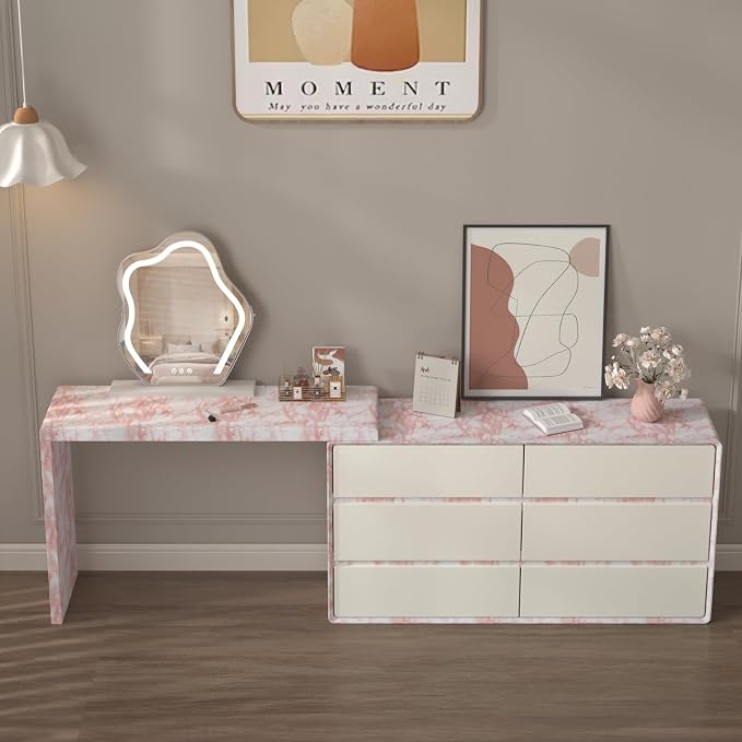 BAYYA Extra Wide Marble Contact Paper Granite Peel and Stick Wallpaper Pink - Image 4