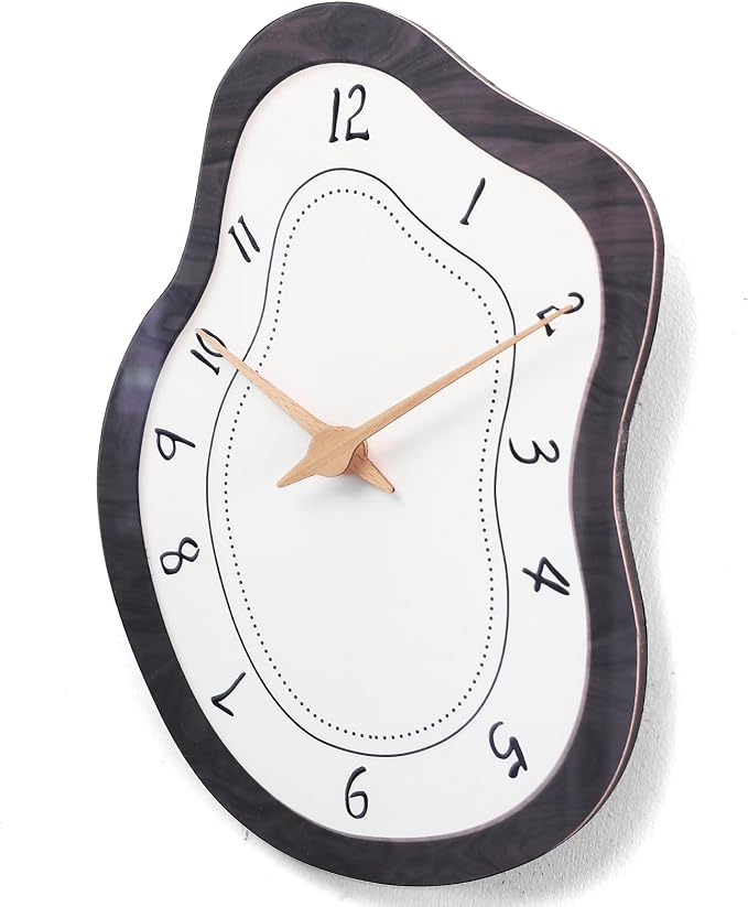 Mid Century Retro Irregular Shape Wall Clock, Silent Non-Ticking Battery - Image 9