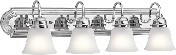 Kichler 30" 4-Light Vanity Bath Light in Chrome, Modern Bathroom Light by Kichler