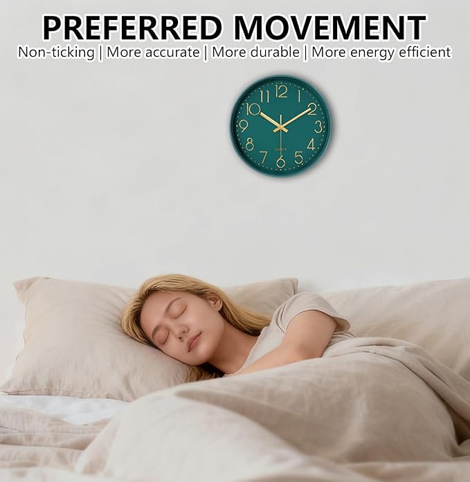 Modern Silent Wall Clock, 12 Inch Wall Clocks Battery Operated Large Number - Image 4