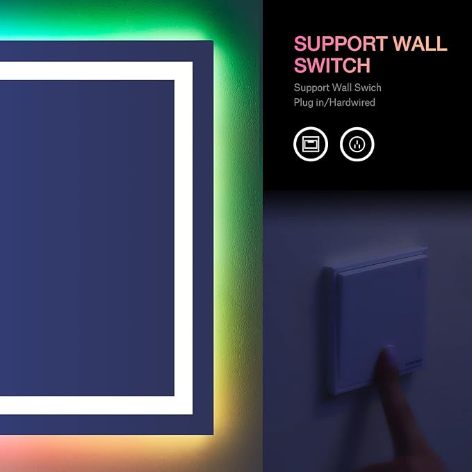 LOAAO 72"X36" Inch RGB LED Bathroom Mirror - Image 6