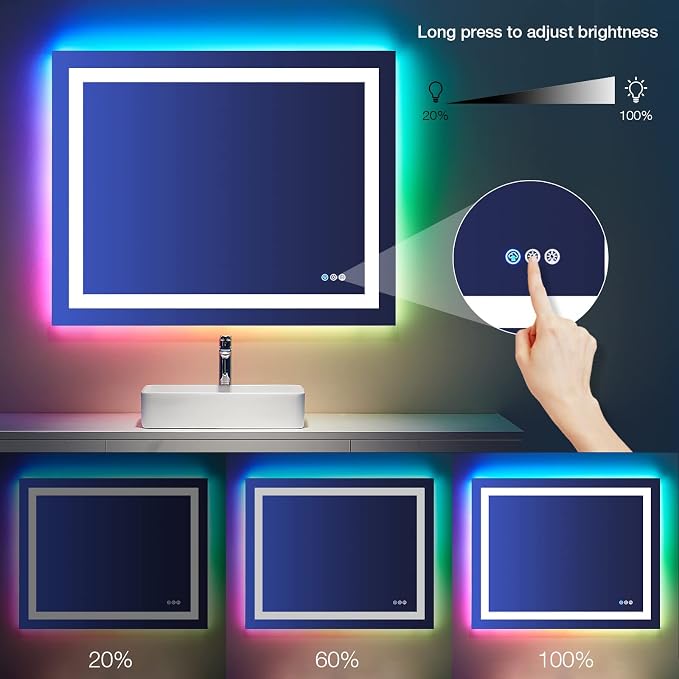 LOAAO 48"X28" LED Bathroom Mirror - Image 5