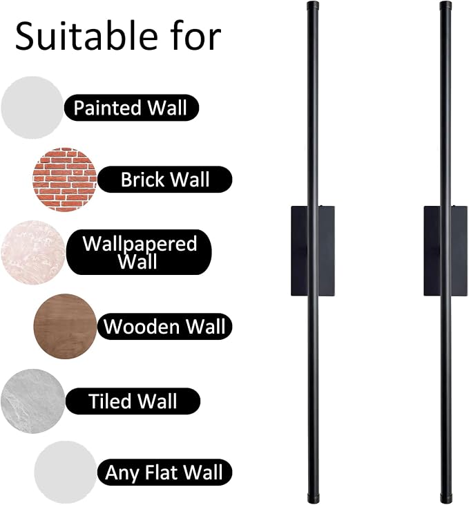 Easy Install Peel and Stick on Battery Operated Wall Sconces Set of 2 - Image 8