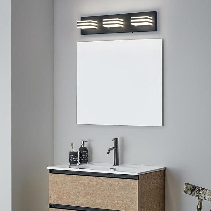 Black Vanity Lights for Bathroom Light Fixtures Adjust 3 Colors Modern Bath - Image 4