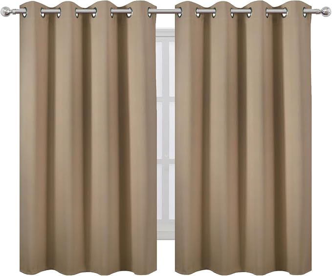 LEMOMO Natural Thermal Blackout Curtains/52 x 54 Inch/Set of 2 Panels Room - Image 2