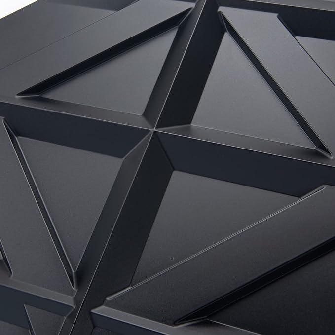 Art3d PVC 3D Wall Panel, Decorative Wall Tile in Black 12-Pack 19.7"x19.7" - Image 7
