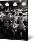 Vintage Black and White Posters Trendy Women Drink Cocktail Wall Art Funky by Acqooeakt