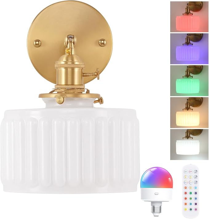 Shenmoyl Vintage Battery Operated Wall Sconce by Shenmoyl