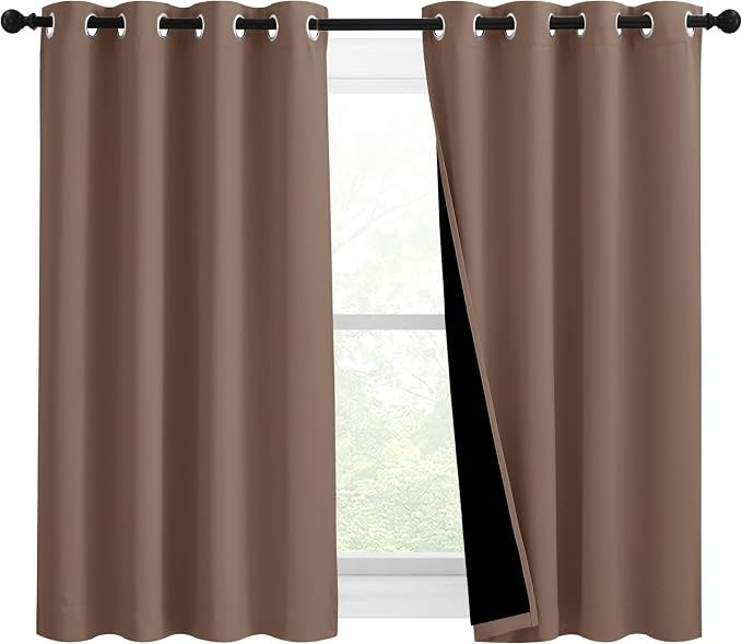 NICETOWN Bedroom Full Blackout Curtain Panels, Super Thick Insulated Window by NICETOWN