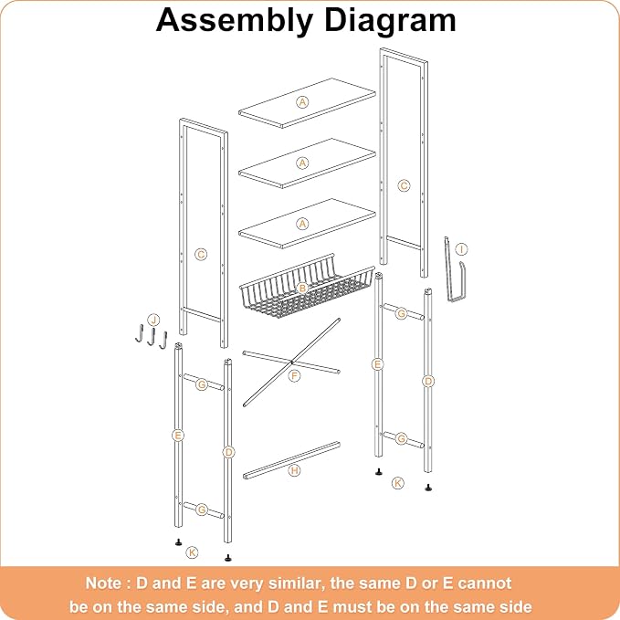 Kalrin Over-The-Toilet Storage Rack, 4-Tier Bathroom Organizer Shelf Over Toilet - Image 8