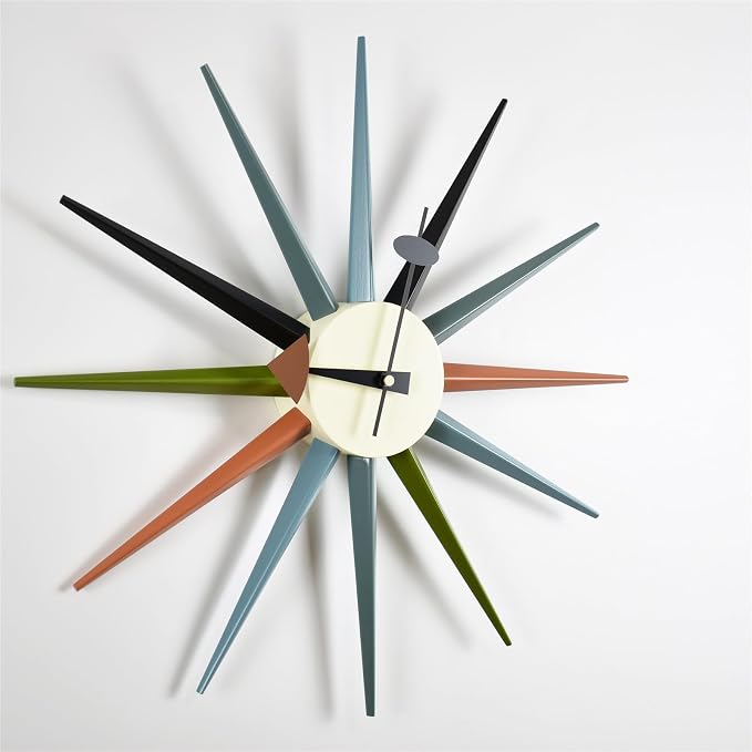 Mid Century Modern Wall Clock Large Silent Non Ticking 18 inch Solid Wood Retro - Image 7