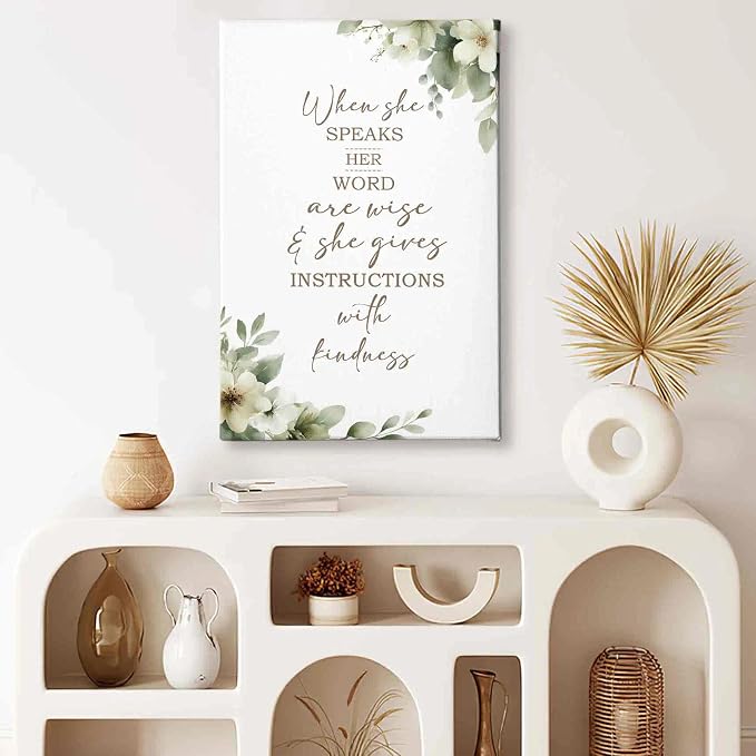 HIWX Christian Wall Decor, Sage Green Botanical Bible Verses Framed Canvas - Image 2