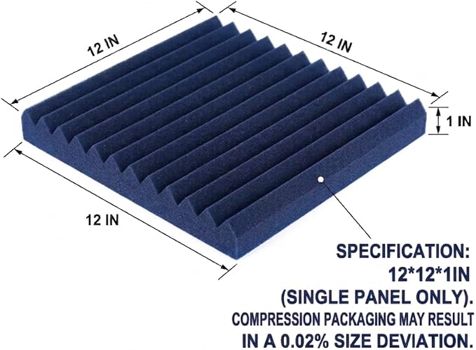 96 Pack Blue/black Absorb the echo Acoustic Foam Panel Wedge Studio - Image 2