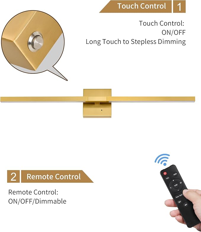Rayogale 36 Inch 8000mAh Wireless Wall Sconce - Image 5