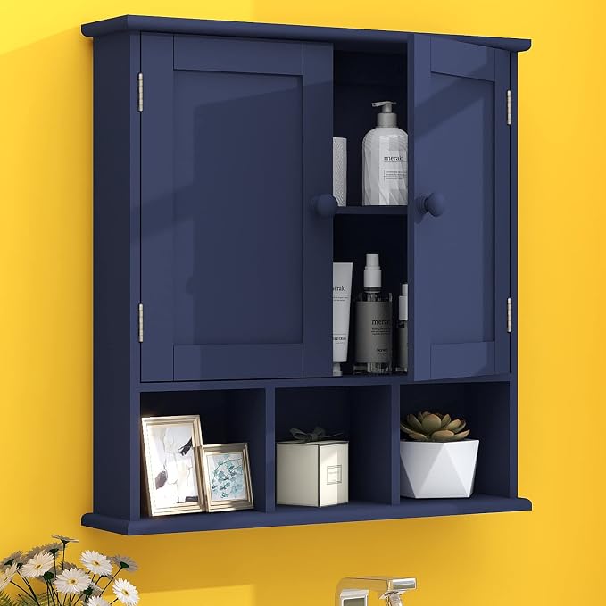 TaoHFE Blue Bathroom Over The Toilet Storage Cabinet, Wall Medicine Cabinet by TAOHFE