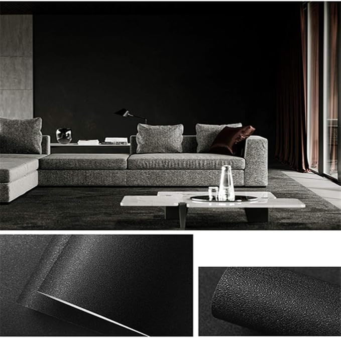 practicalWs 23.6 in x 236.2 in Black Wallpaper Black Peel and Stick Wallpaper - Image 3