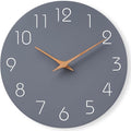 Mosewa Large Wall Clock 18 Inch Gray Modern Flatwood Silent Non Ticking Battery by MOSEWAWALLCLOCK