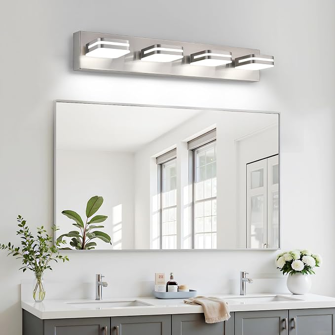 360° Rotate LED Dimmable Bathroom Vanity Light Fixtures, 1600LM Acrylic Brushed - Image 3